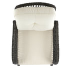 Manhattan Comfort - Fauteuil à bascule de patio traditionnel Fruttuo 75 cm, tressage gris mélangé et crème-Structure en acier enveloppée de rotin en PVC parfaite pour l'extérieur