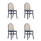 Manhattan Comfort - Lot de 4 chaises de salle à manger Paragon 17,52 po style industriel chic, rembourrées, noir et gris-Chaise de salle à manger moderne style industriel chic en rotin parfaite pour la salle à manger lot de 4