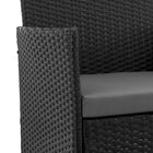 Manhattan Comfort - Ensemble de conversation moderne Imperia pour patio, 4 personnes, avec table basse - Noir et gris - Ensemble de 4-Assemblage à domicile requis Tout le matériel inclus