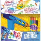 Crayola - Aérographe pour marqueurs-Ensemble aérographe pour marqueurs : cet ensemble créatif unique pour enfants comprend un aérographe à piles, 8 marqueurs lavables à trait large et 5 pochoirs réutilisables