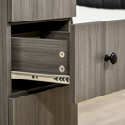 HOMCOM - Table à manger pliante à abattant sur roulettes avec tiroirs et armoire de rangement pour 4 à 6 personnes - gris-Couleur : Gris 