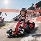 Aosom - Kart électrique 24v pour enfants, kart à dérapage avec siège réglable - rouge-Capacités de drift excitantes, ajoutant de l'aventure à chaque trajet 