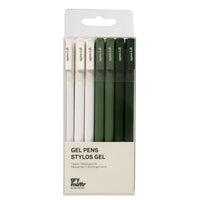 Gry Mattr - Ensemble stylos gel - Sauge - 0.7 mm - paquet de 7-Comprend sept stylos gel aux couleurs assorties de sauge