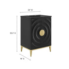 Modway - Beau 24" Vanité de salle de bain avec lavabo - Noir noir-Pieds métalliques effilés