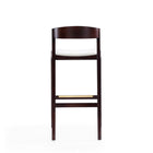 Manhattan Comfort - Tabouret de bar klismos 20" style milieu du siècle moderne, rembourré en similicuir ivoire et noyer foncé, lot de 2-Livré chez vous entièrement assemblé ! Aucun assemblage requis