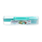 Sistema - Boîte bento à emporter To Go - 1,43 L - bleue sarcelle-Couvercle avec joint d'étanchéité flexible et clips de verrouillage faciles Sistema pour conserver la fraîcheur des aliments plus longtemps