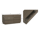 Manhattan Comfort - Ardea 72" Commode contemporaine à 6 tiroirs, double - noyer-Six tiroirs de rangement offrant un espace généreux pour garder les vêtements et les essentiels du quotidien bien organisés