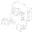 South Shore - Table pour activités artisanales Crea, blanc-NOMBREUX ESPACES OUVERTS: cette table d’artisanat regorge d’espaces ouverts, pour une meilleure accessibilité. À l’avant du premier module, vous disposez de 3 espaces de rangement ouverts (séparés par deux tablettes ajustables) et de 5 espaces ouverts en angle, conçus spécialement pour ranger le papier 12'' X 12''. Le deuxième module contient 3 espaces de rangement (un à l’avant et deux sur le côté).