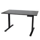 Ezywork - Bureau debout à hauteur réglable électrique de 48 po avec plateau entier - Cadre noir / Dessus de table noir-Plateau de table en pièce entière