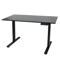 Ezywork - Bureau debout à hauteur réglable électrique de 48 po avec plateau entier - Cadre noir / Dessus de table noir-Plateau de table en pièce entière