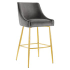 Modway - Discern Performance Velvet Tabouret de bar - Gris-Tabouret de bar Glam Deco