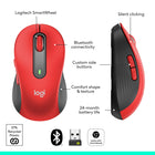 Logitech Signature M650L Souris Sans Fil - Rouge-Pile d'une durée de 24 Mois: La souris multi appareils fonctionne pendant 2 ans avec seulement une pile AA qui est fournie à votre achat