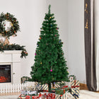 HOMCOM - Arbre de Noël de 6FT support métallique pour intérieur saisonnier vacances-Stabilité sûre et rangement facile avec le support métallique pliable stable 