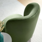 Modway - Monroe Performance Velvet Chaise d’accent - Noyer vert mousse-Pieds en boule en bois
