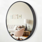 Arcus Home Decor - Miroir rond Hey Mirro de 36 po - Noir-Orientation : polyvalente – peut être accrochée verticalement et horizontalement.