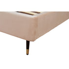 Manhattan Comfort - Lit une place moderne Crosby 81,1" en velours - Nude-Hauteur des pieds en métal : 20 cm Hauteur de la tête de lit : 109 cm