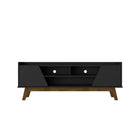 Manhattan Comfort - Meuble TV Marcus 62,99 po style Mid-Century Modern - Noir Mat-Meuble TV autoportant de style mid-century modern pour salon et chambre