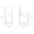 Manhattan Comfort - Element tabouret de comptoir moderne de 41,5 cm en similicuir camel et chrome poli, lot de 2-Revêtement en similicuir avec rembourrage en mousse