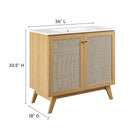 Modway - Soma 36" Vanette de salle de bain - Oak White-Tablette réglable