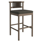 Modway - Eleni Terrasse extérieure Bois de teck Tabourets de bar Ensemble de 2 - Gris silex-Capsules de pied non marquées