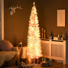 HOMCOM - Arbre de Noël artificiel illuminé 7 pi avec lumières LED blanc chaud-499 branches d'arbre réalistes créent un arbre complet et réaliste 