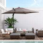 Outsunny - Parasol carré suspendu déporté 8 pi L x 8 pi l avec rotation à 360°, brun clair-La toile de 8 po x 8 po du parasol déporté offre une ombre complète pour les patios, jardins ou moments de détente au bord de la piscine  