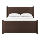 Modway - Rael Performance Velvet Lit plateforme Queen, Marron chocolat-Capacité de poids : 800 lb.