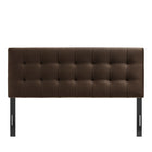 Modway - Lily Velours de performance résistant aux taches Tête de lit King Size, Marron chocolat-Construction rembourrée