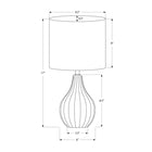 Monarch Specialties - Luminaire - 17 po H Lampe De Table - Céramique Gris - Abat-Jour Ivoire / Crème - Contemporain-Avec une garantie limitée de 2 ans contre tout défaut, vous pouvez faire confiance à la durabilité et à la qualité de fabrication de cet élément d'éclairage