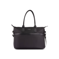 Bugatti - Collection Essential Business Business Tote bag avec un étui à crayon à l'intérieur - 15.6 po - Noir-Fabriqué de polyester résistant et de bandes en cuir synthétique