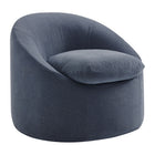 Modway - Sadie Slipcover Mélange de lin Chaise d’accent ronde - Denim-Chaise ronde d’accent couverte