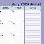 Blueline - 2024-2025 sous-main académique mensuel - 11 po x 8 1/2 po - Bilingue-Espace vaste pour les notes sur le côté
