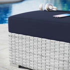 Modway - Convene Terrasse extérieure Ottoman in Marine gris clair-Housses de coussins lavables à la machine
