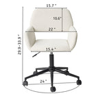 Homy Casa - Chaise de bureau pivotante avec roulettes, Tissu beige-Revêtement en tissu durable et facile à nettoyer.