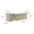 Modway - Render Nidification Tables basses Ensemble de 2 - Travertin-Socles à lattes