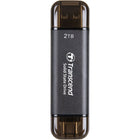 Transcend - SSD portable USB 3.2 Gen 2 ESD310 - 2 To - Noir-Deux connecteurs, des possibilités infinies