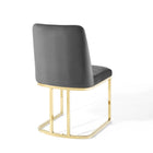 Modway - Amplify Base de traîneau Performance Velvet Chaises de salle à manger Ensemble de 2 - Gris or-8