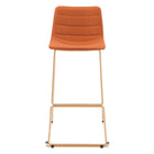 Zuo - Adele Tabouret de bar - Orange/Or - Ensemble de 2-Texture douce et lisse