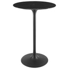 Modway - Lippa Rond de 28 po Faux marbre Bar Table, Noir-Table de bar moderne