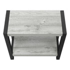 Monarch Specialties - 2082 Table D'Appoint - 22 po H/Gris/Metal Noir-Dimensions du produit: 22 po H x 23,75 po L x 11,75 po P