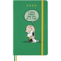 Moleskine - 2026 Peanuts Charlie et Snoopy édition limitée 12 mois couverture rigide agenda journalier - 5 po x 8.25 po - vert émeraude-Daté De Janvier À Décembre 2026