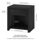 Hudson&Canal - Table de chevet rectangulaire Clara 24 po, grain noir-Dimensions du produit : 18" L x 23,63" l x 24" H
