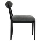 Modway - Kai Tissu Chaise à manger Ensemble de 2 - Fusain-Assemblée requise