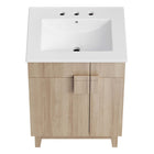 Modway - Miles 24" Vanette de salle de bain - Chêne blanc-Assemblée requise