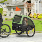 PawHut - Remorque de vélo pour chien avec roues de 20 po, fenêtres ventilées, laisse de sécurité - vert foncé-Deux roues de 20 po de diamètre absorbent les chocs, offrant une conduite beaucoup plus douce 