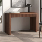Hudson&Canal - Bureau rectangulaire cannelé Palmera - 47,5 po l - Noyer satiné-Un design contemporain moderne pour votre bureau à domicile, votre coin cuisine, votre salon et plus encore