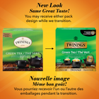 Twinings - Sachets de thé vert pur - paquet de 100-Offre une tasse nette et rafraîchissante avec une couleur jaune miel éclatante