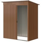 Outsunny - Abri de jardin extérieur 5,2 pi x 3,5 pi, avec aérations, brun clair-La conception haute de cet abri de jardin aide à réduire les chocs à la tête au quotidien
