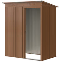 Outsunny - Abri de jardin extérieur 5,2 pi x 3,5 pi, avec aérations, brun clair-La conception haute de cet abri de jardin aide à réduire les chocs à la tête au quotidien
