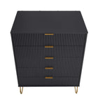 Manhattan Comfort - Commode moderne Dumbo et commode haute à 5 tiroirs - noir - ensemble de 2-10